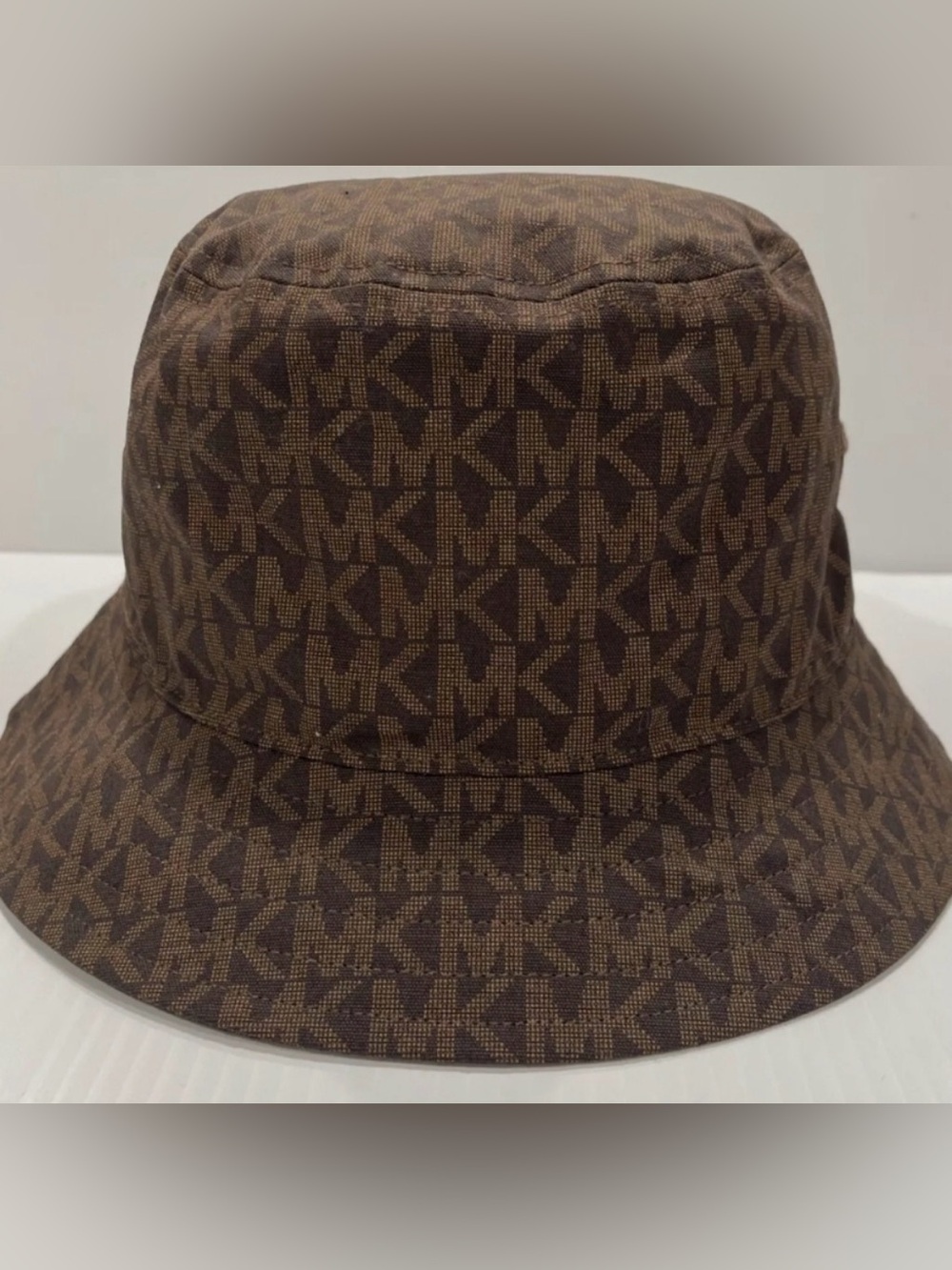 NWT MICHAEL KORS WOMEN'S BROWN MONOGRAM BUCKET HAT-SMALL/MEDIUM